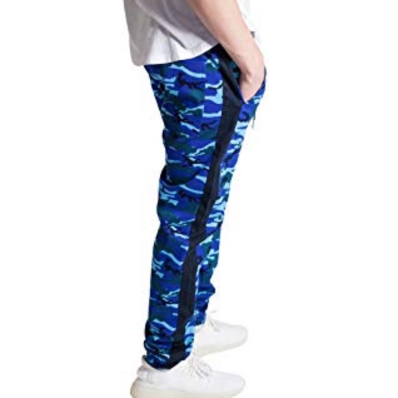 Stylish Camo blue workout joggers sweat pants - Picture 5 of 8